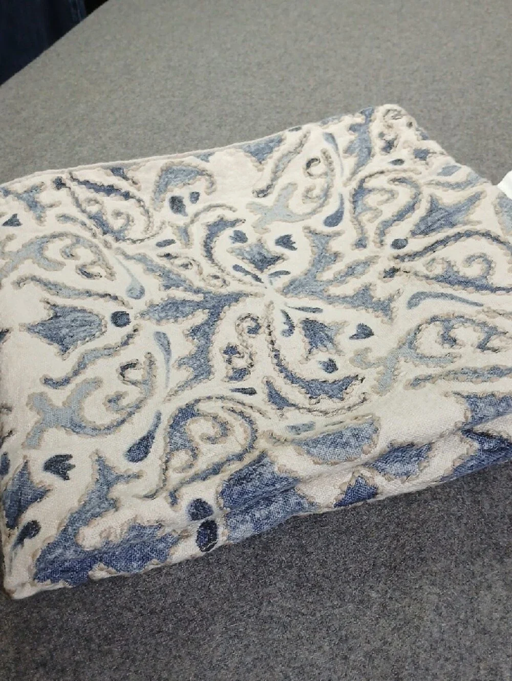 Pottery Barn Blue and White Paisley linen + cotton pillow cover